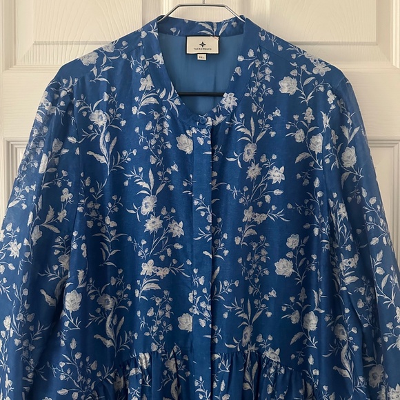 Tuckernuck Limoges Blue Floral Royal Shirt Dress Women’s Size XXL NWT - Picture 5 of 13